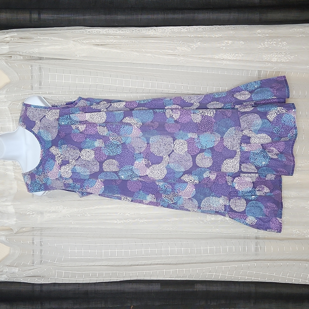 Floral Geometric Print Vintage 70's 80's Anthony Richard Sleeveless Muumuu
